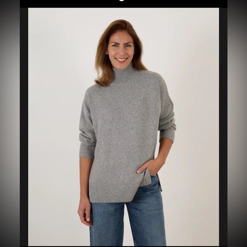 Vince Wool-Cashmere Drop Shoulder Turtleneck Sweater Size L (A10)